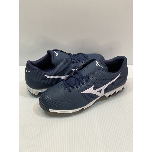 MIZUNO MENS CLEAT BASEBALL SHOE US 12 9-SPIKE AMBITION NAVY BLUE WHITE NEW NWT - Picture 2 of 6